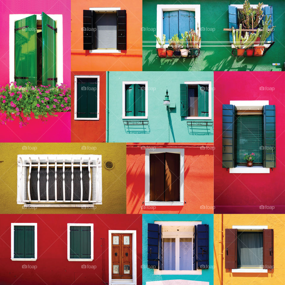 Windows and Doors variation in Burano, Italy