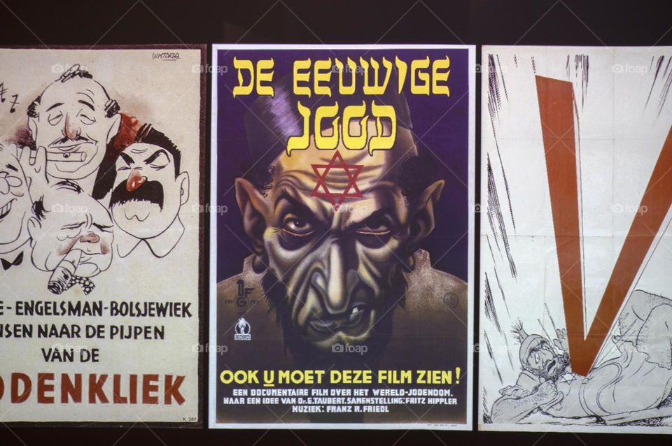 Propaganda Posters Inside At The Resistance Museum At Amsterdam The Netherlands 18-5-2024