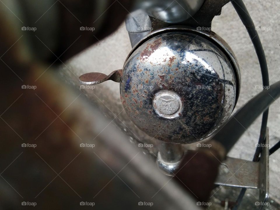 closeup of bicycle bell