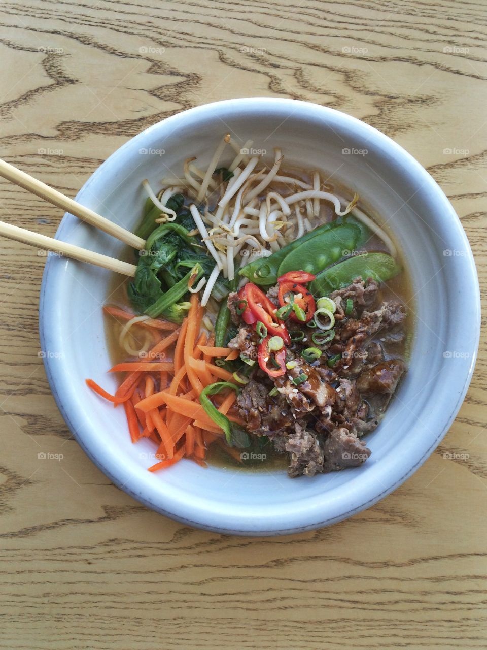 Chili-beef noodle soup