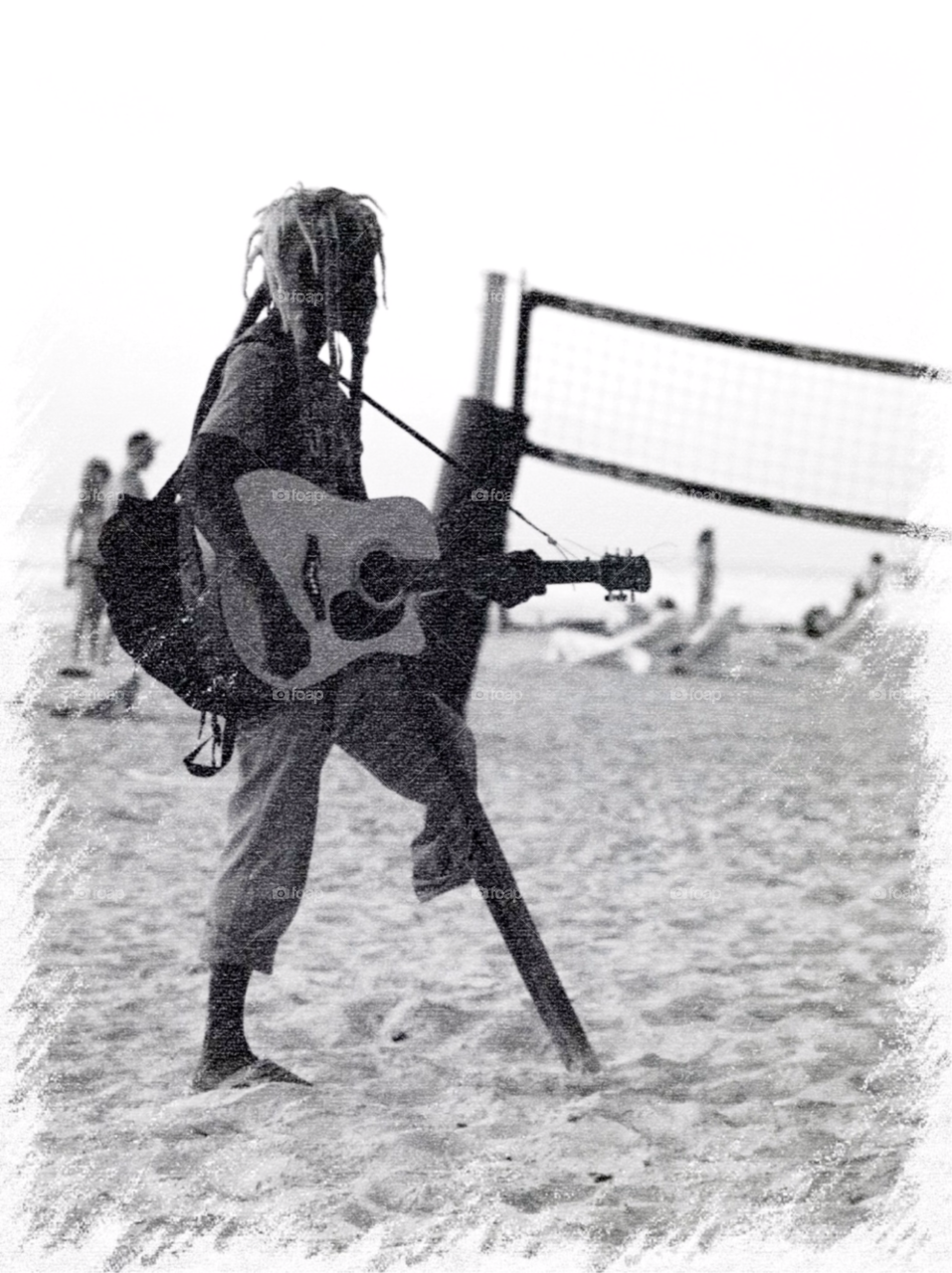 beach sand guitar rastafarian by angeljack