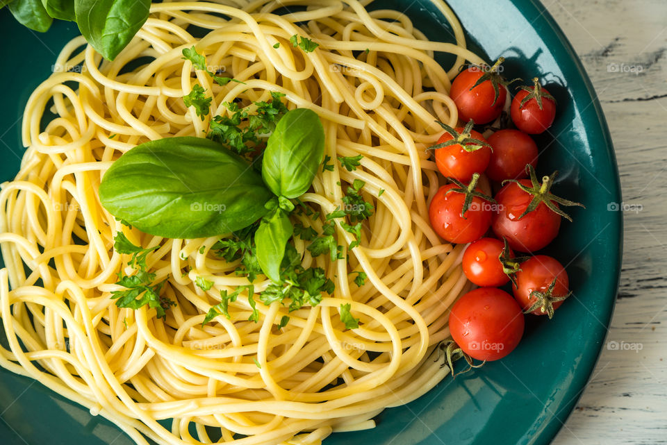 pasta with fresh herbs and tomatoes