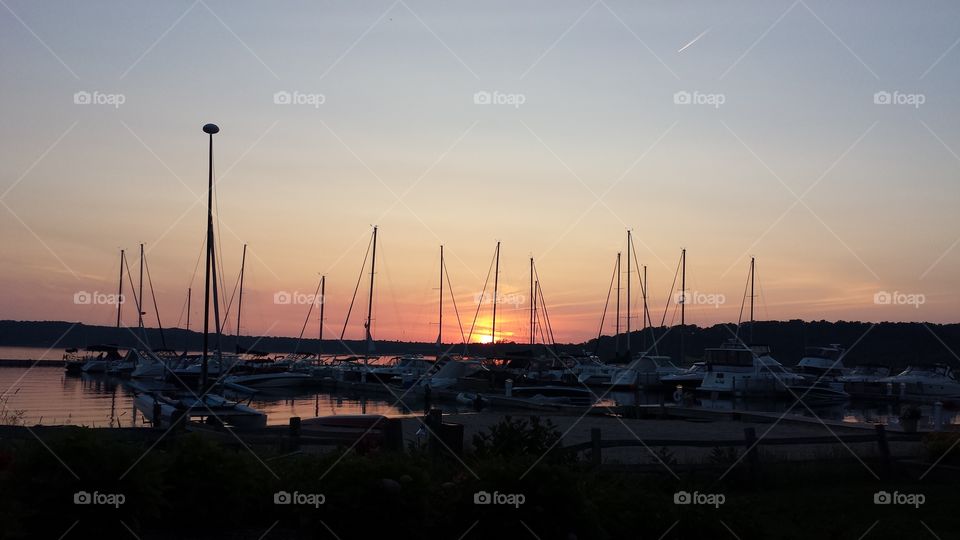 Sailboats at Sunset