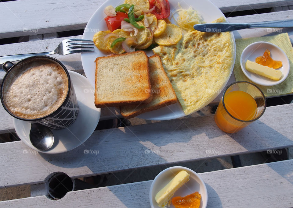 Breakfast on table