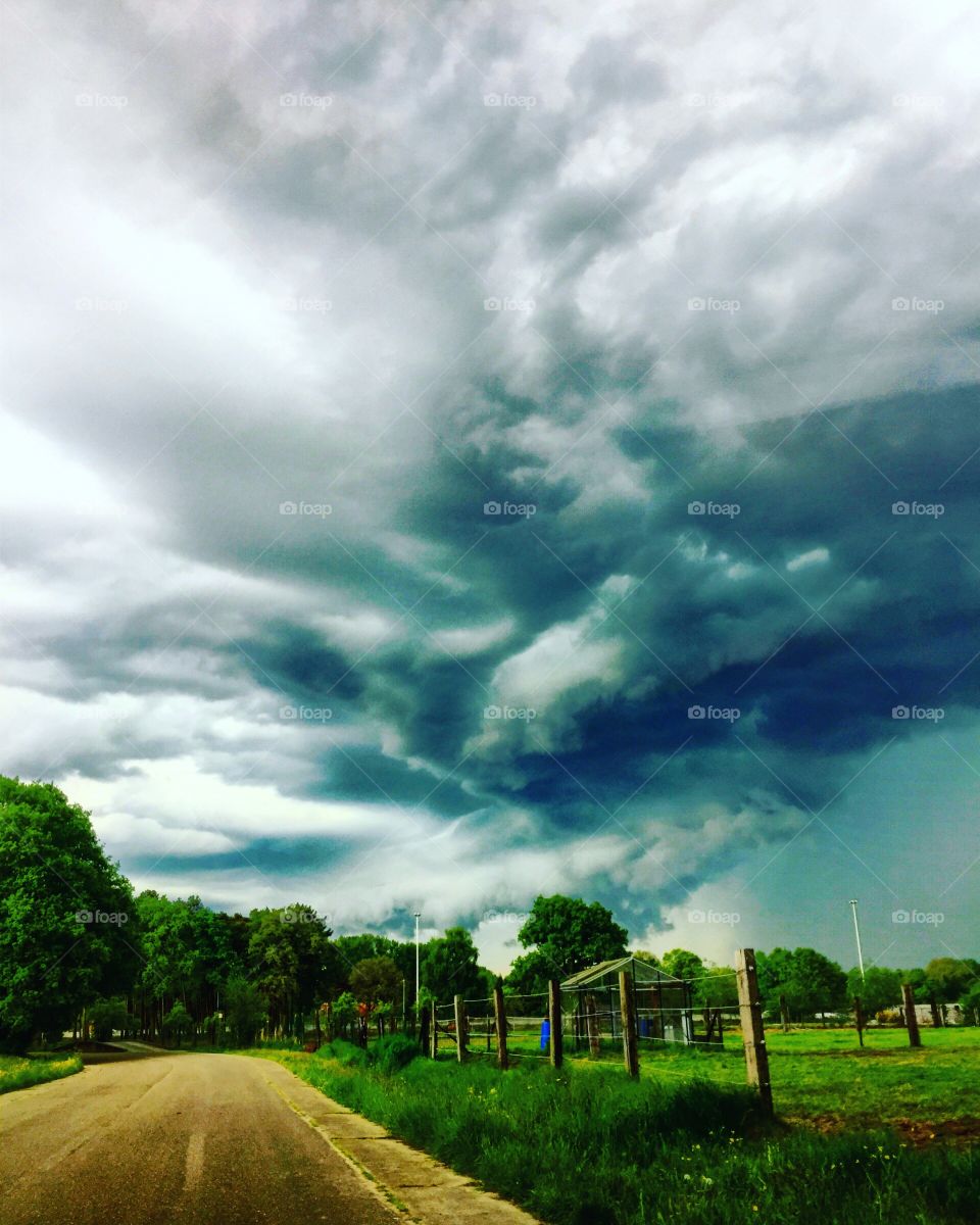 Stormy Countryside Road