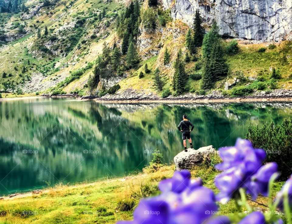 Stunning lake in alps of Slovenia