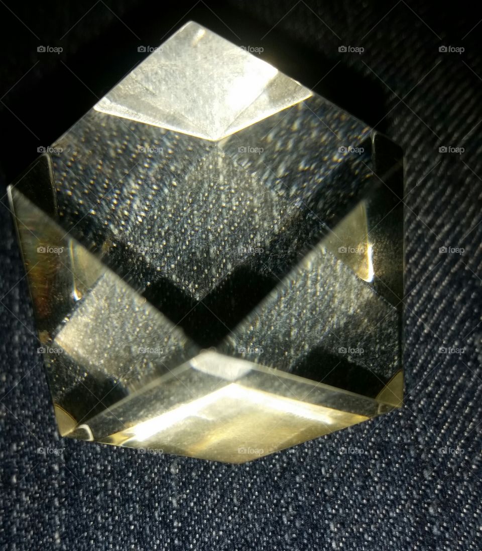 Geometric glass art.