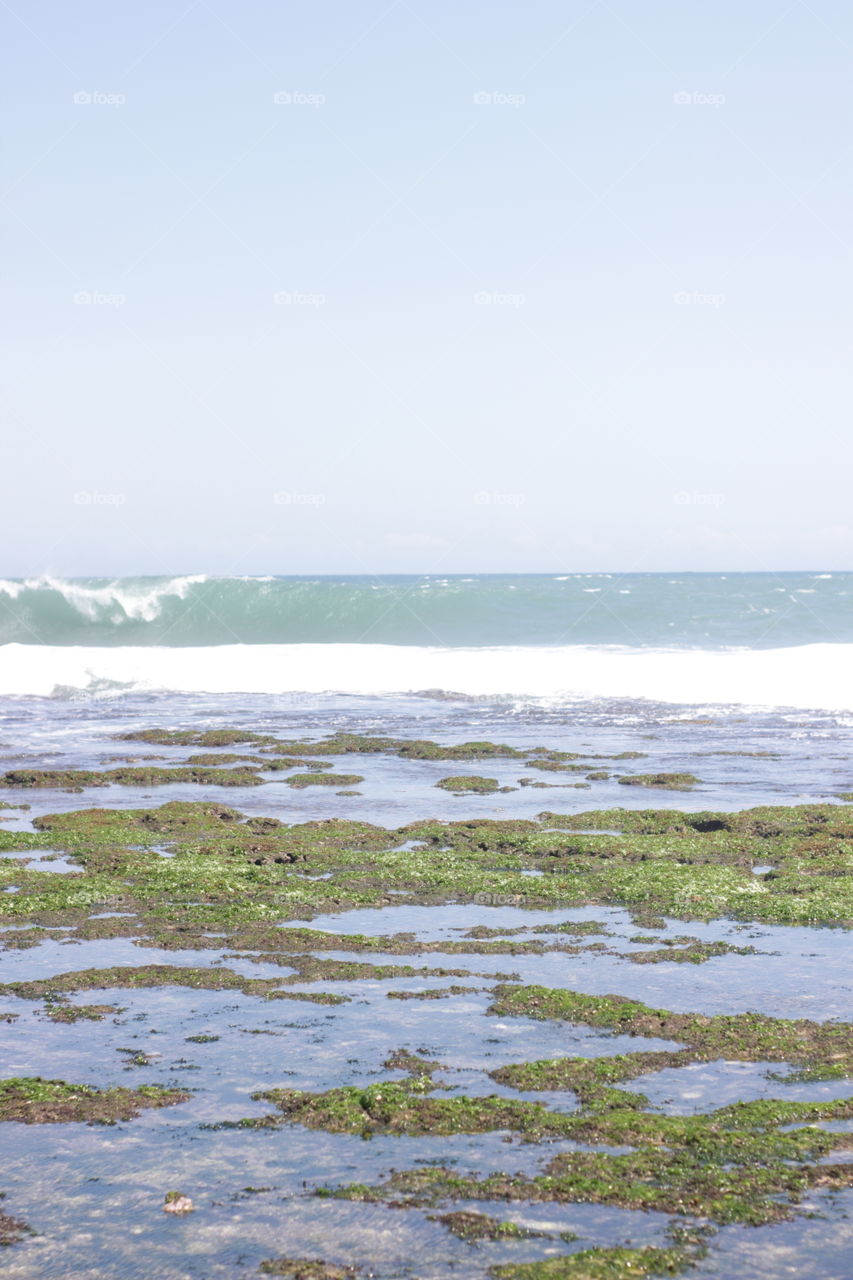 sea waves on the south coast of yogyakarta