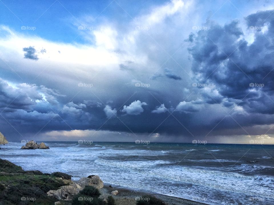 A stormy weather by the sea is always an amazing sight. Cloudy skies and big waves, reminds you of the beauty of nature! 