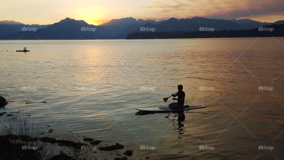 paddle Boarding at sunset