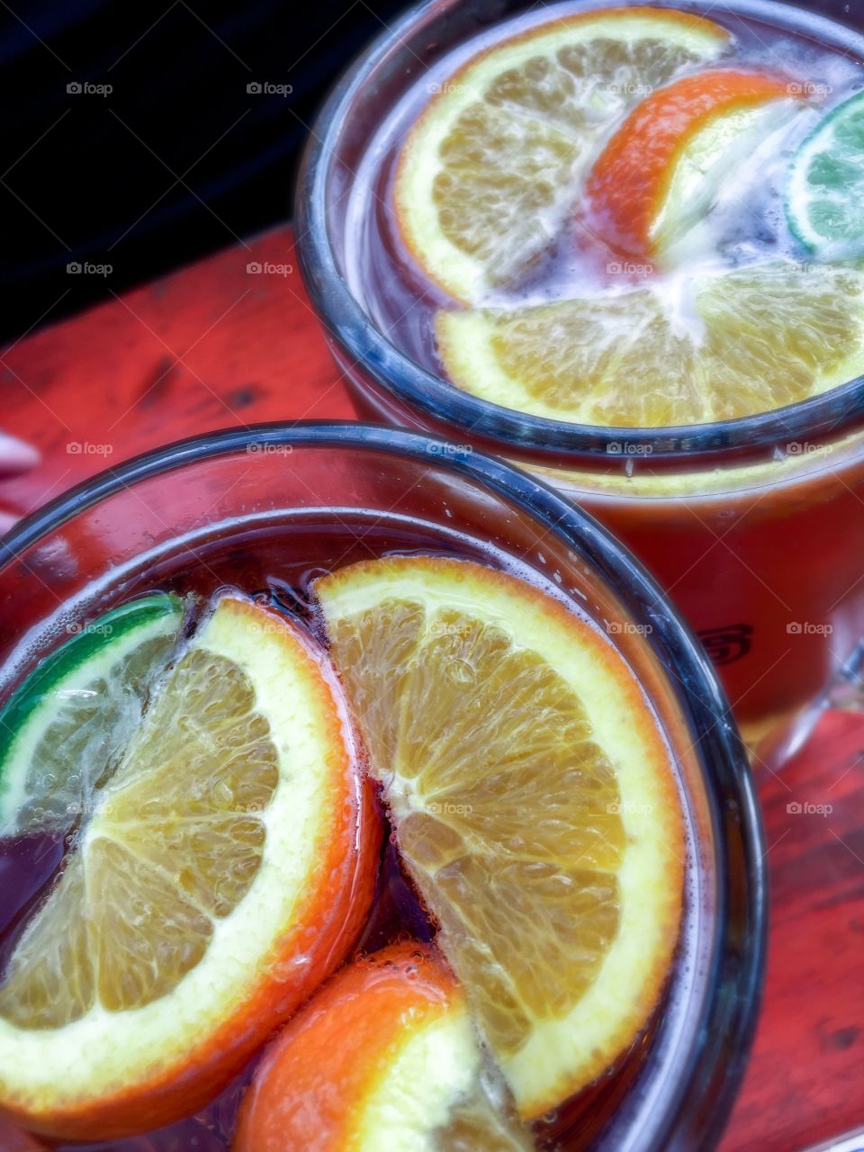 Orange slices in drinks