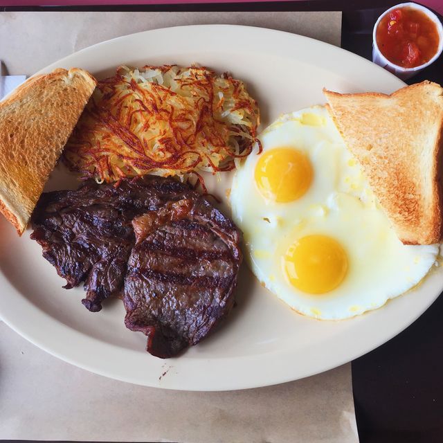 Grilled Steak and Eggs Breakfast . Grilled Steak and Eggs Breakfast 
