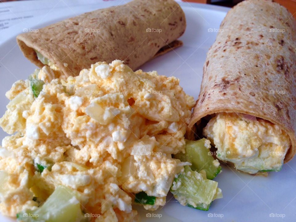 Healthy breakfast wrap