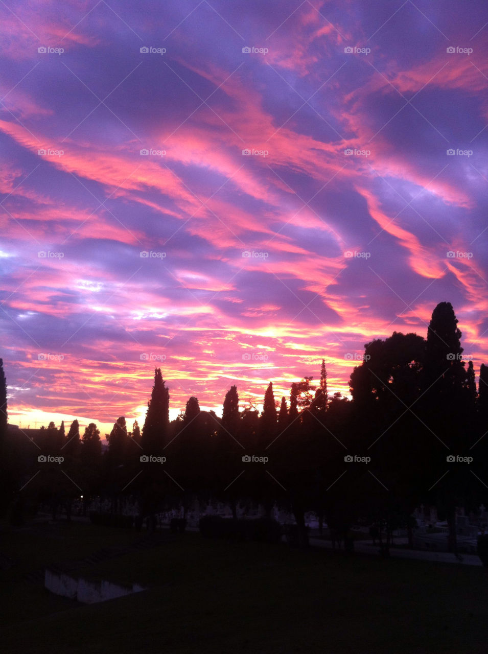 sky pink blue clouds by johnny_salonica