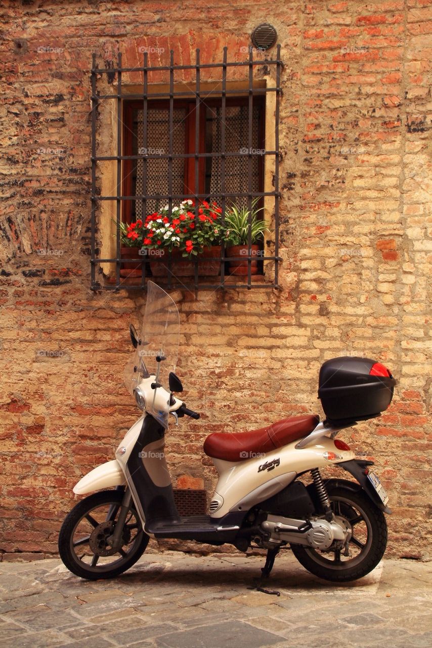 A scooter in Siena