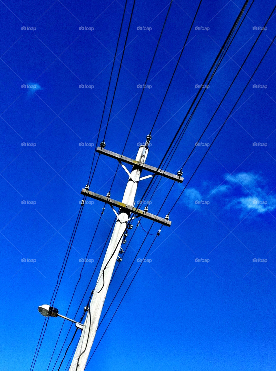 Wires on a support post