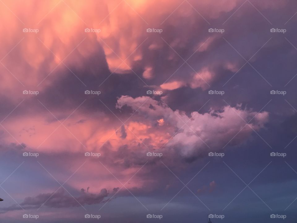Stormy sunset clouds 