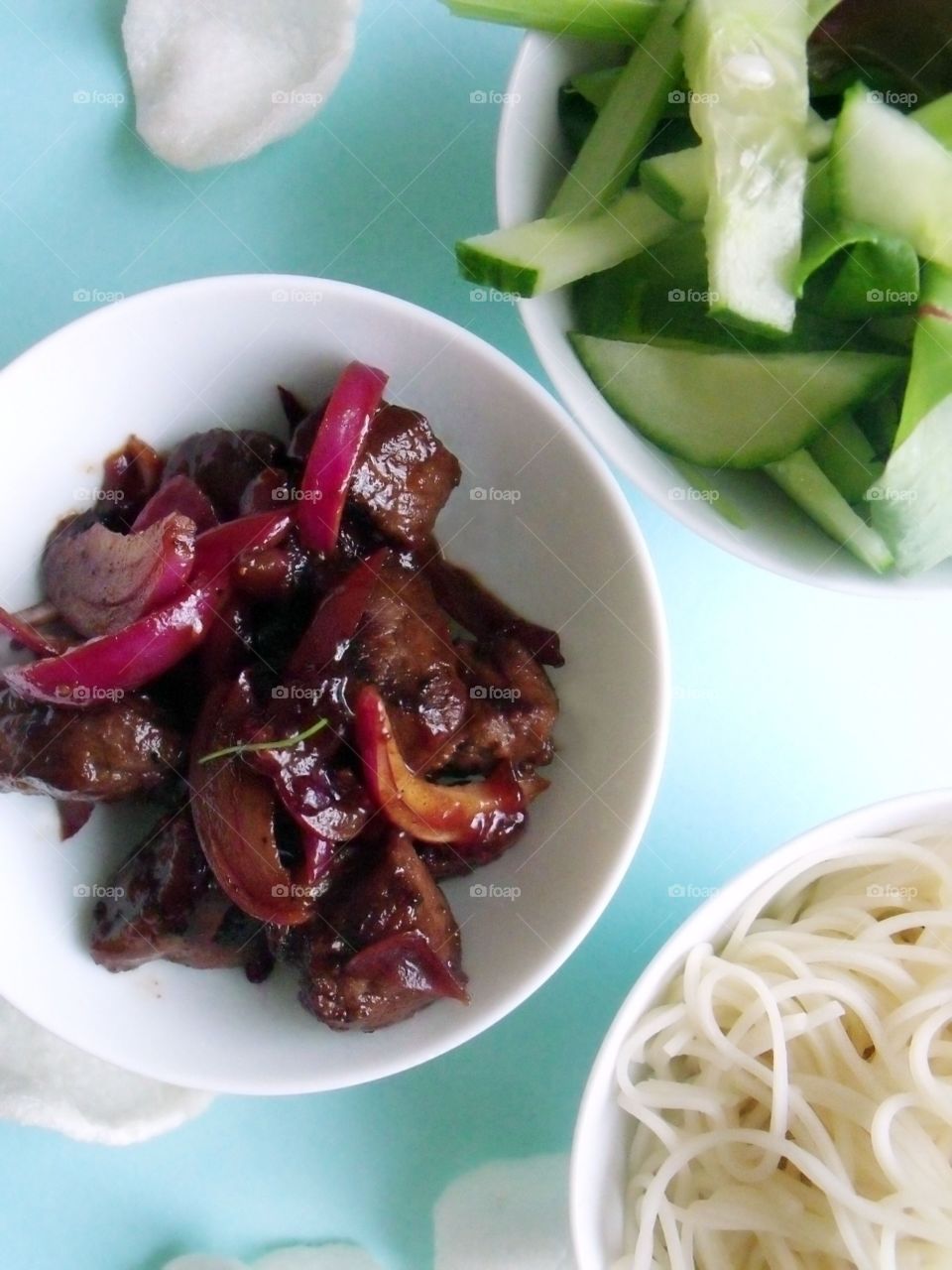 Sticky beef and noodles 