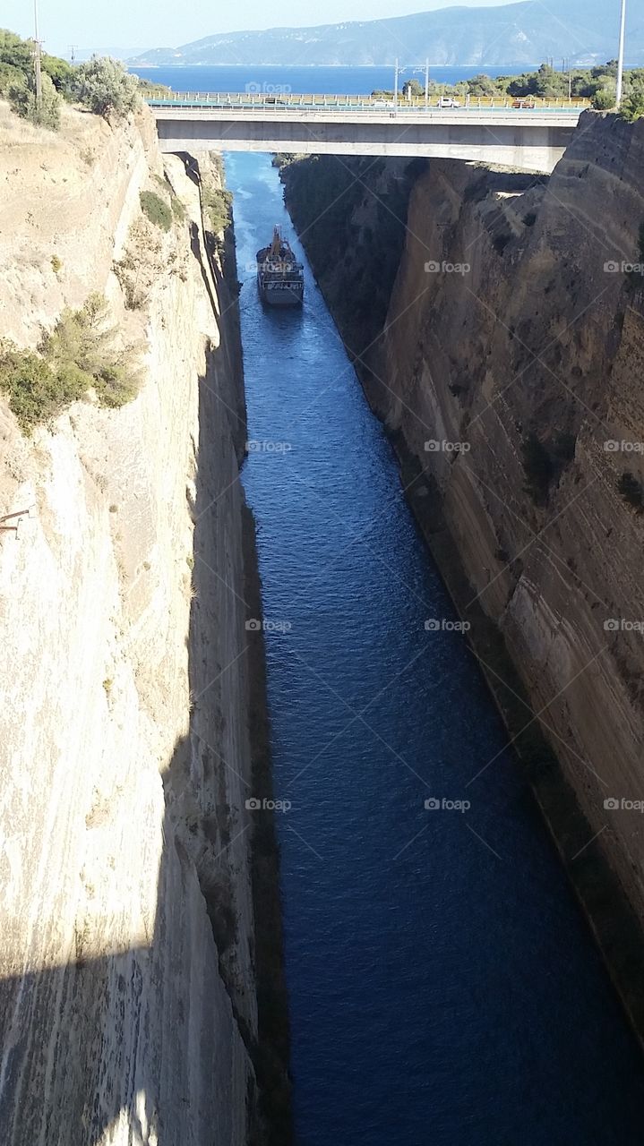 Aegean Sea Canal is the canal located in Athens Greece.  It connects the midetteranian 2 with Aegean sea. This canal was man made to ease transportation of ships for goods and services. You can do bungee jumping as well. located about 45 min from Athens.