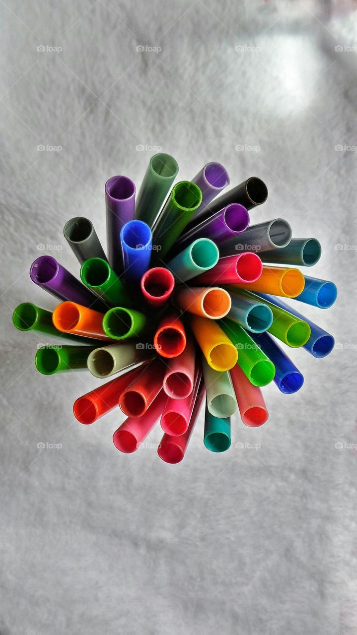 Overhead view of felt tip pen