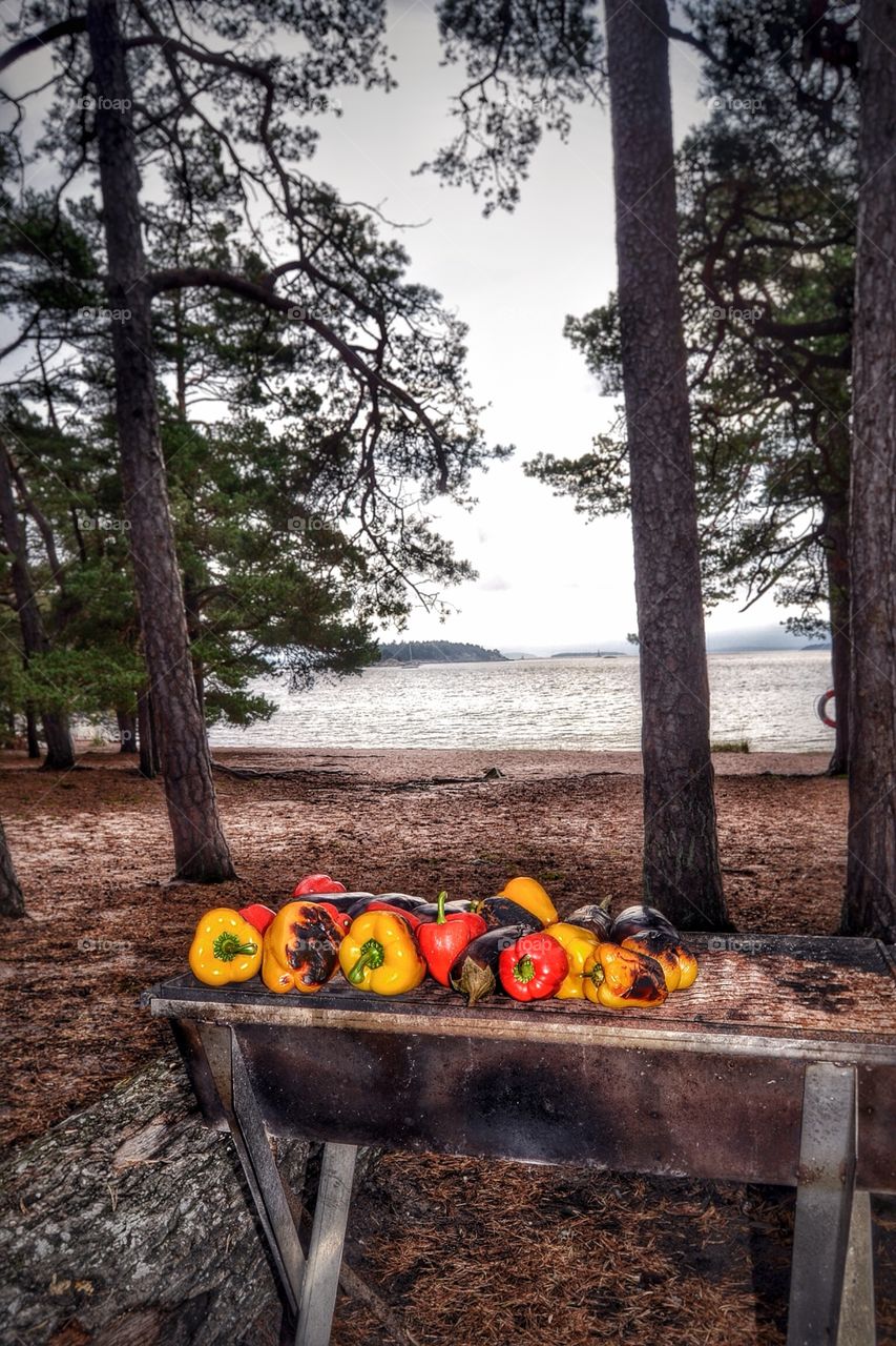 Grilled peppers. Grilled peppers