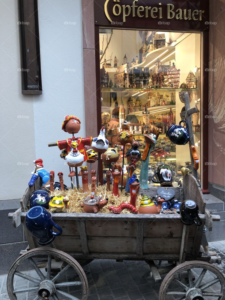 A store in Germany displays products in front of the door