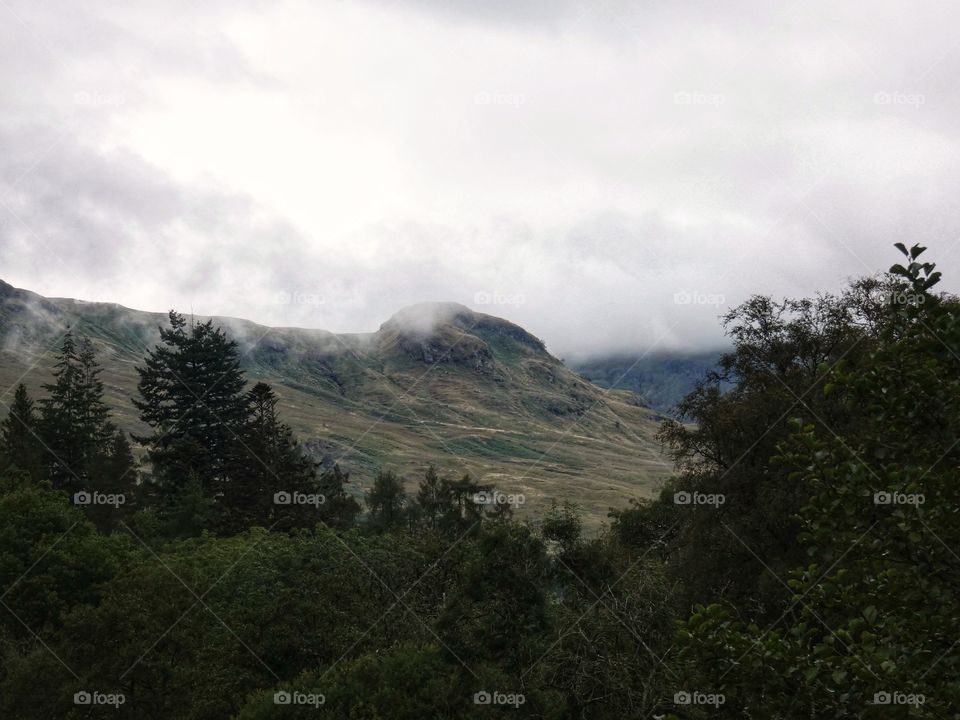 Scottish mist on the mountains