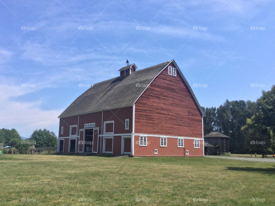 An Old Red Barn in the Countryside 