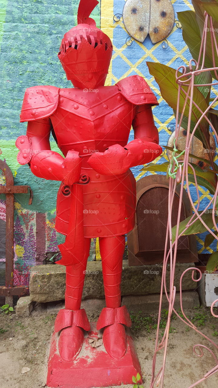 knight in red armor