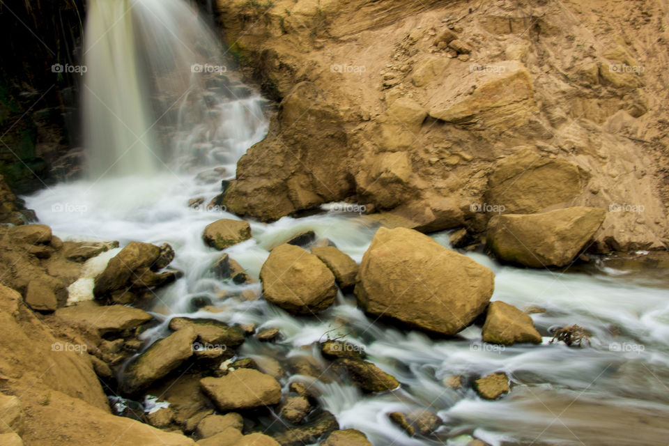 Waterfall of Fayoum city, Wadi Arrayan, Egypt.