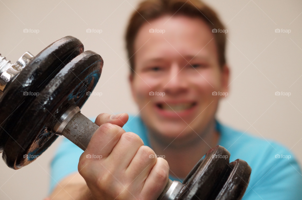 gym equipment man dumbbell by lexlebeur