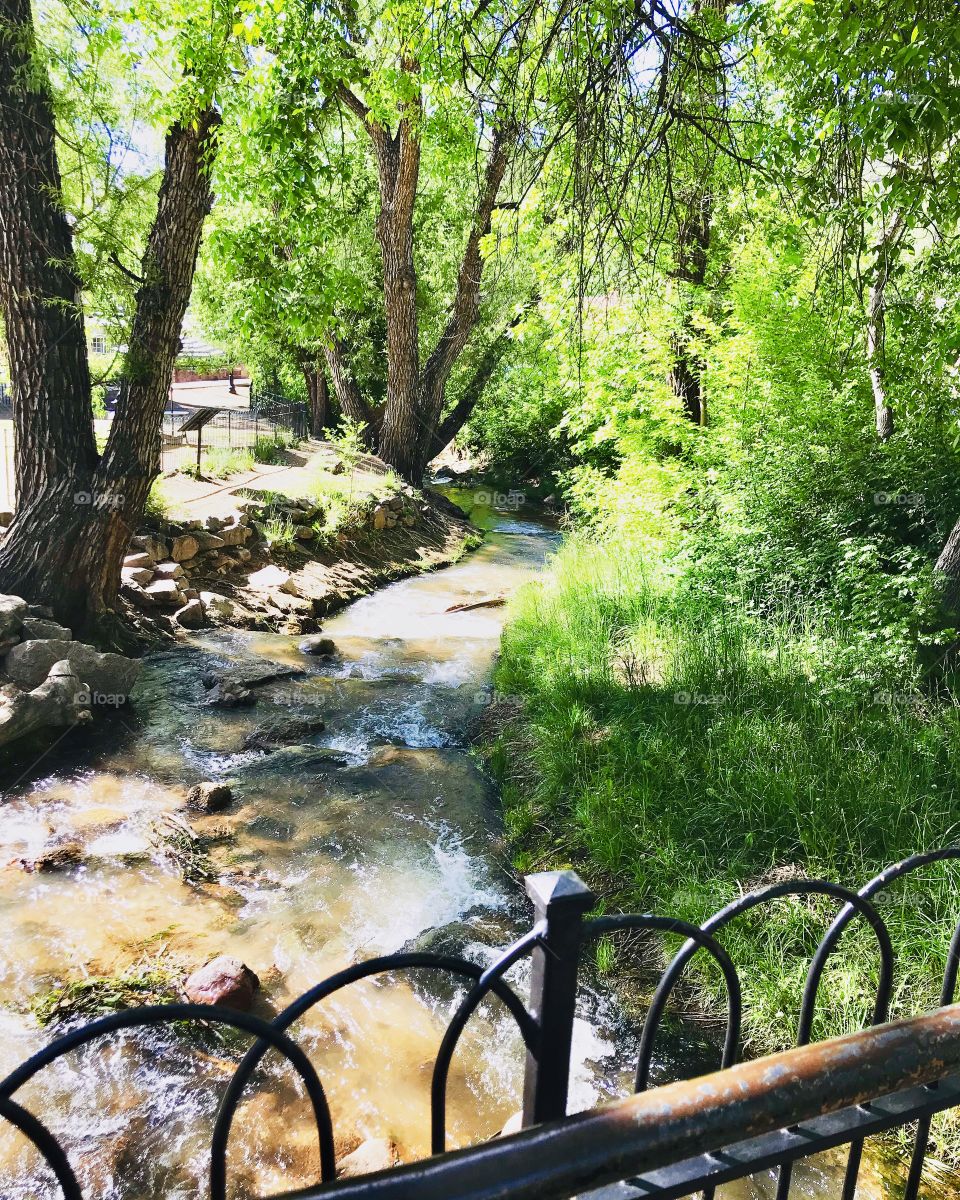 Creek running through the City of Manitou Springs Colorado.  