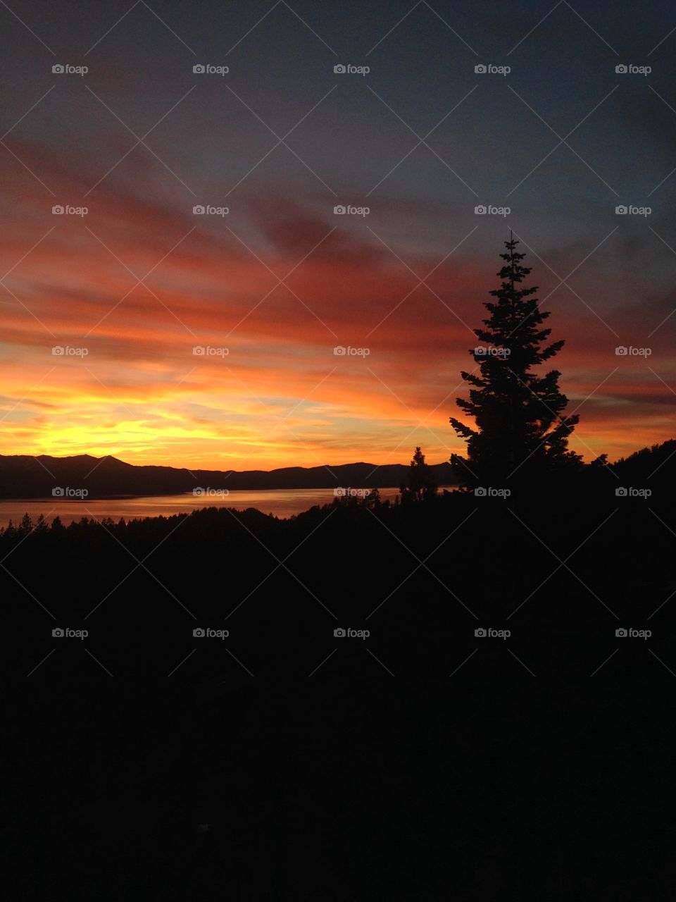 Red Sky at Night. A sunset on Lake Tahoe
