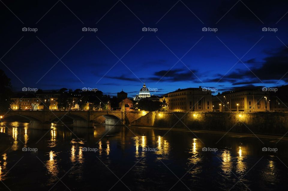 Rome by night. The photo was taken in Rome, Italy.