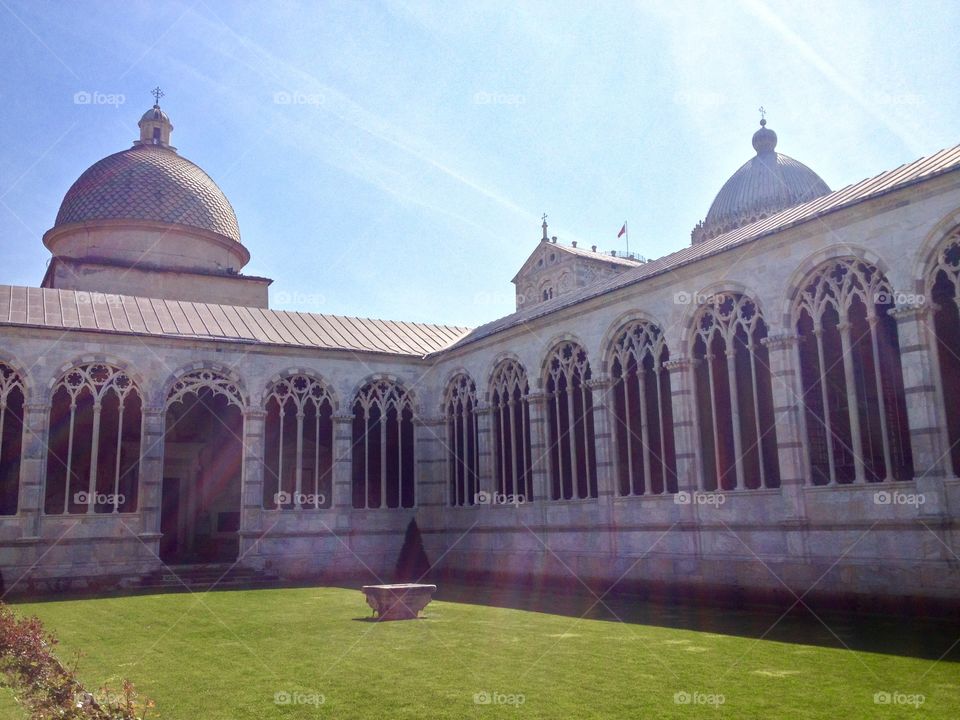 The camposanto in Pisa on a sunny day