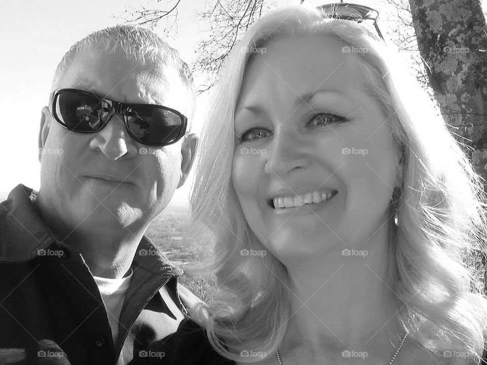 Smiling Couple in Black & White