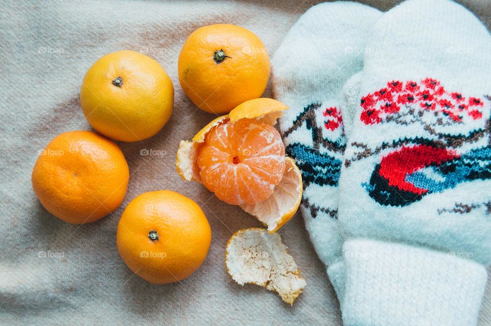 Tangerines, as a symbol of the New Year, are very fragrant and smell of childhood, a fairy tale