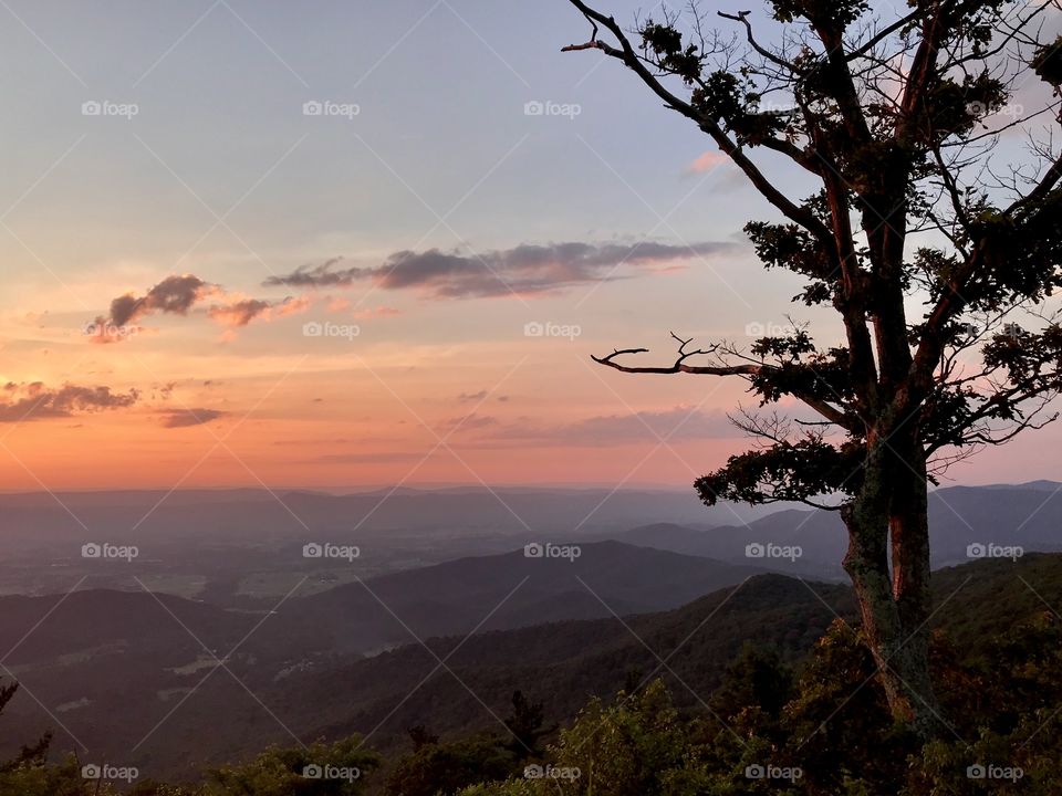 Sunset on the mountain 