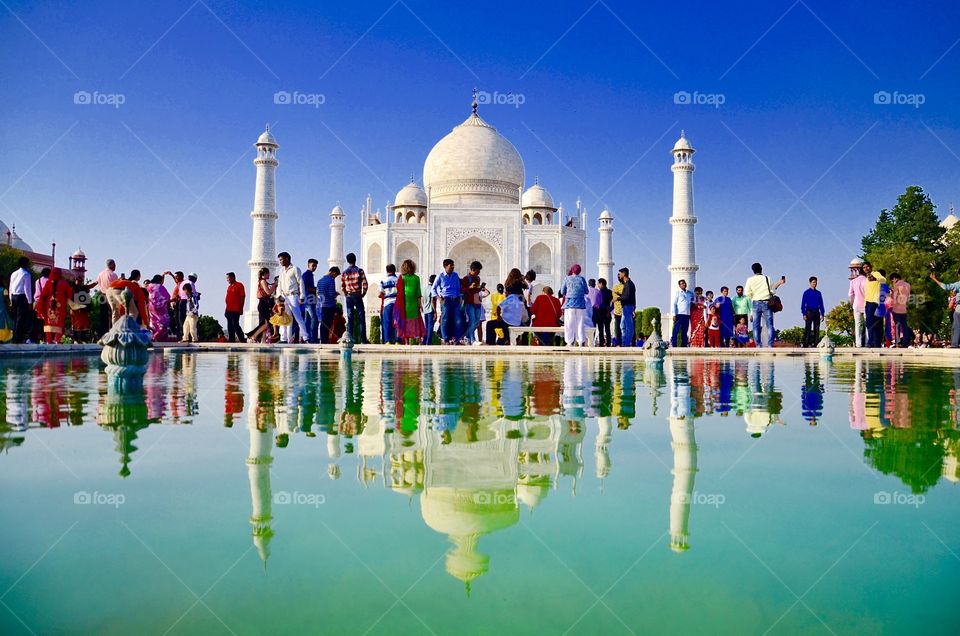 Taj Mahal reflected beautifully on to so many colours!!!