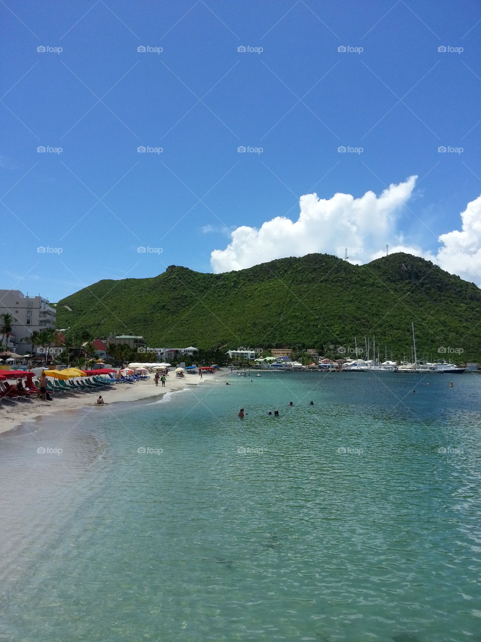 City beach of clear waters.