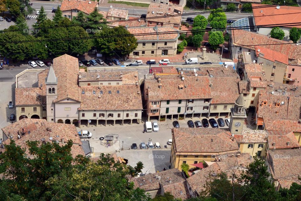 top view of an old city