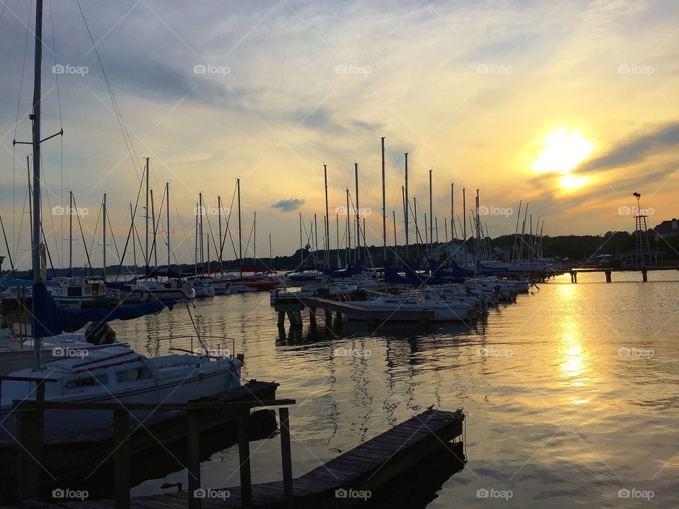 Sunset over the yacht club
