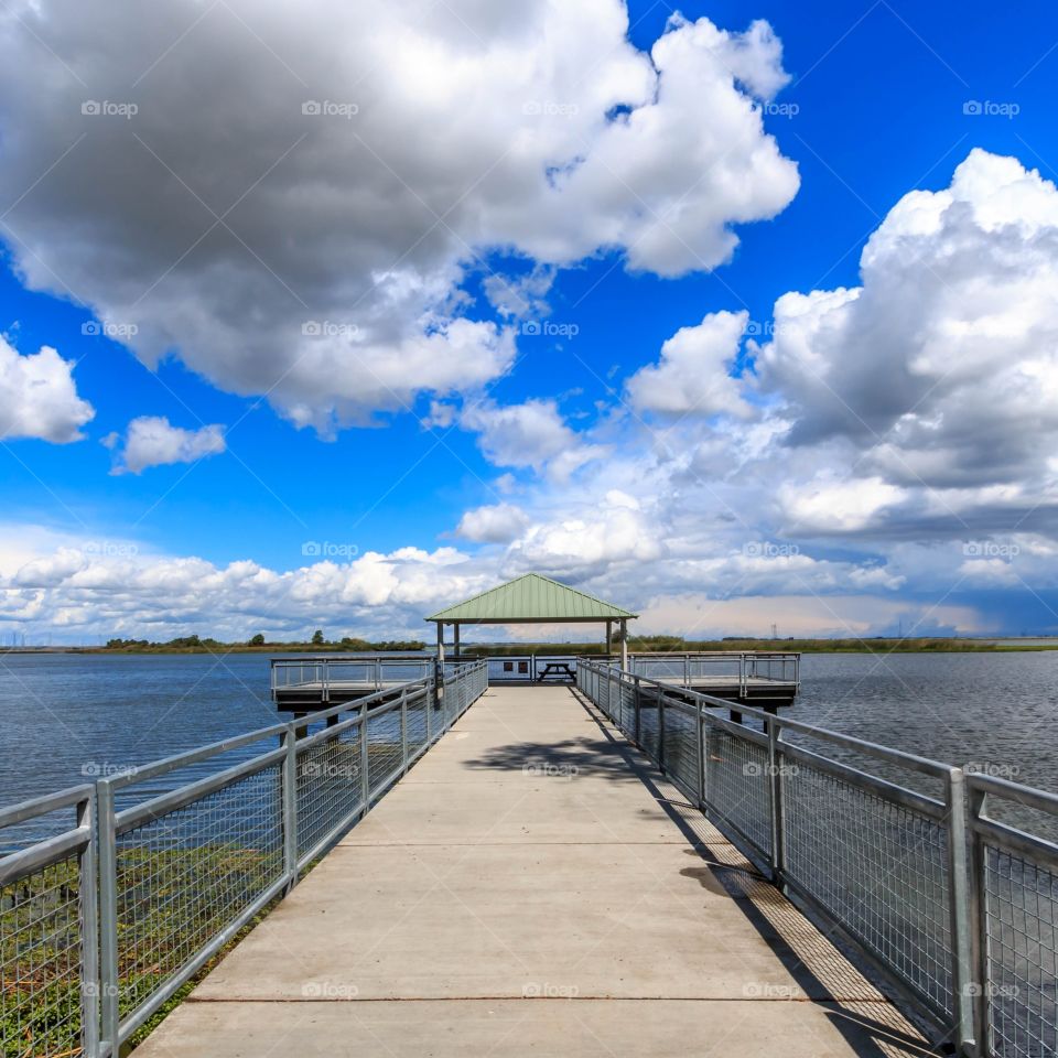 Pier Away. Cloudy pier 