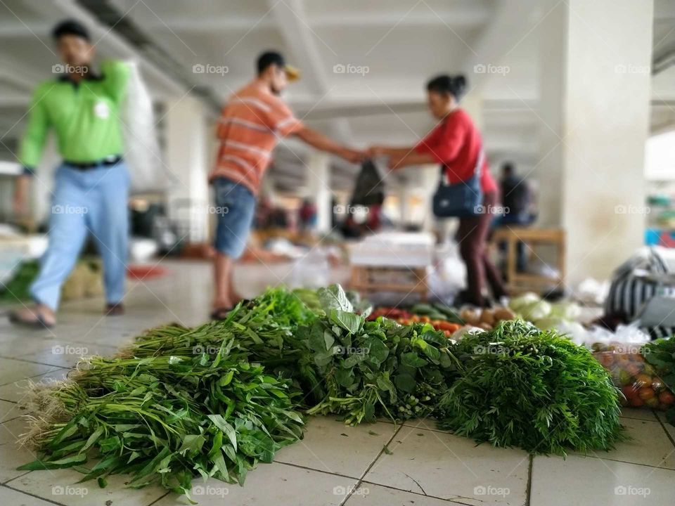 vegetable at traditional market. image shoot at prambanan market Yogyakarta