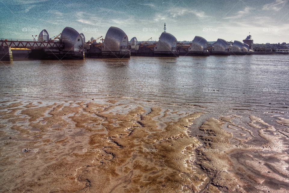 London. Thames barrier