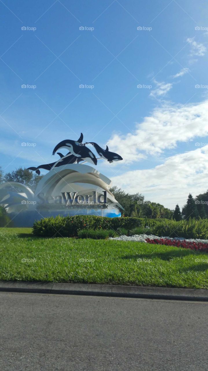 Theme park entrance in Orlando, Florida