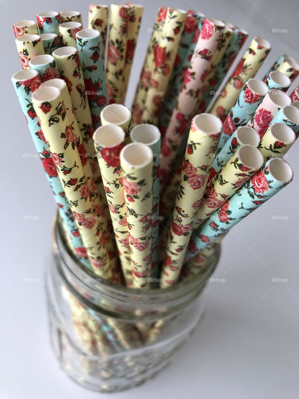 Floral Paper Straws