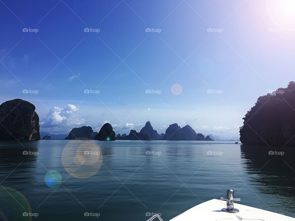 Enjoying the last summer days on the boat in the sea 