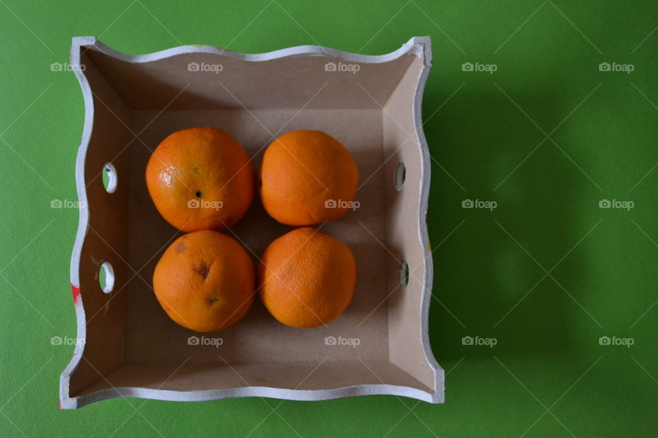 Orange on a basket