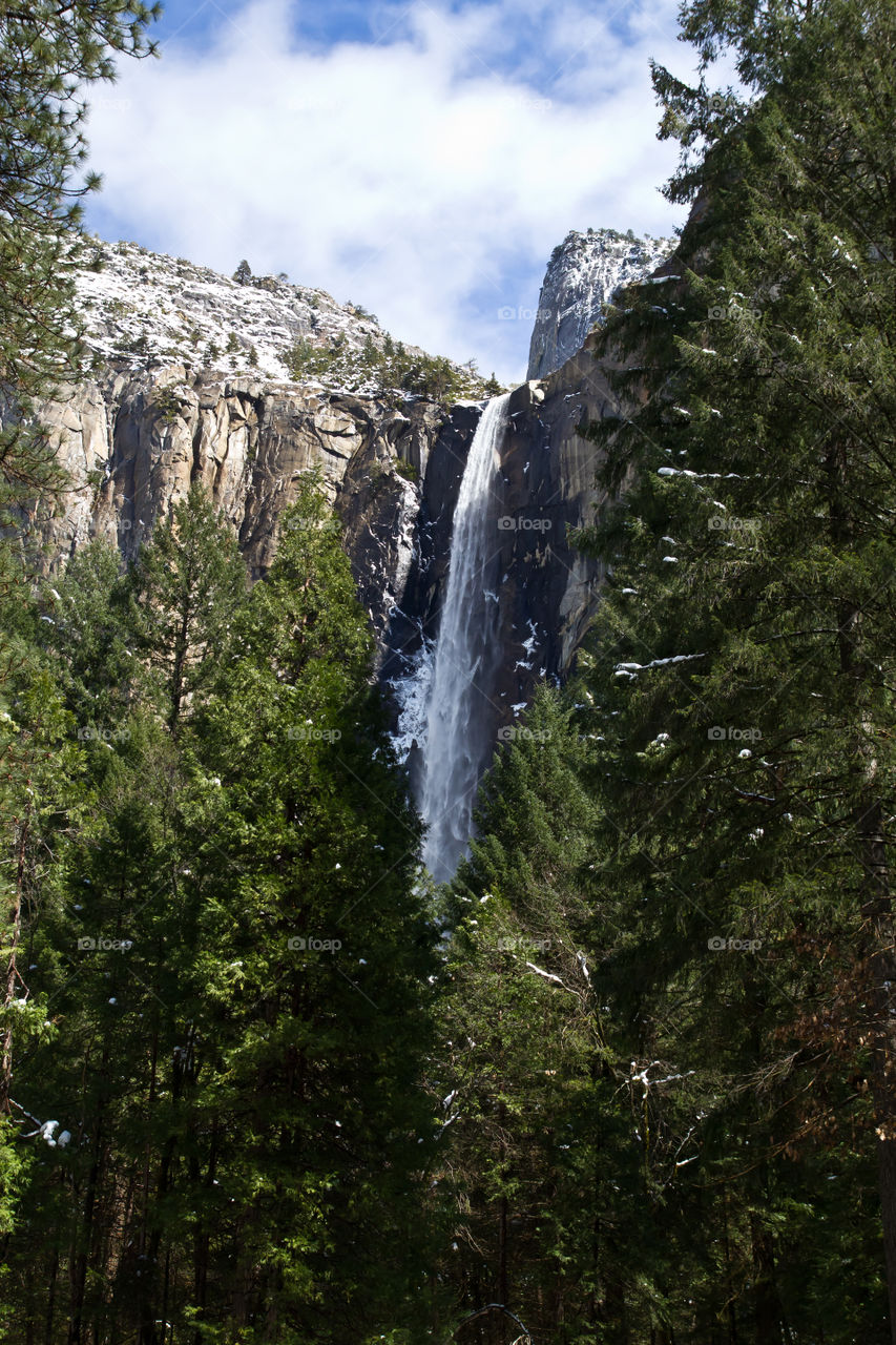 waterfall Yosemite park